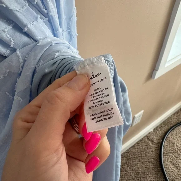 Lulus Sweet Sophistication Light Blue Burnout Floral Maxi Dress Size XL Formal - Picture 10 of 10